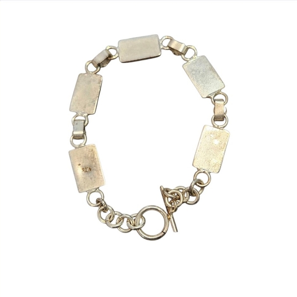 Vintage 925 Opal Link Bracelet - Picture 6 of 9